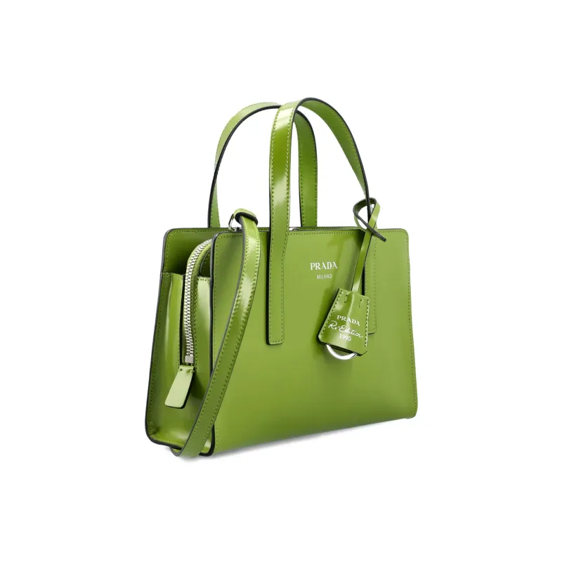 PRADA Calfskin Shoulder Bag Crossbody Bag Handbag Mini Women's Green-2