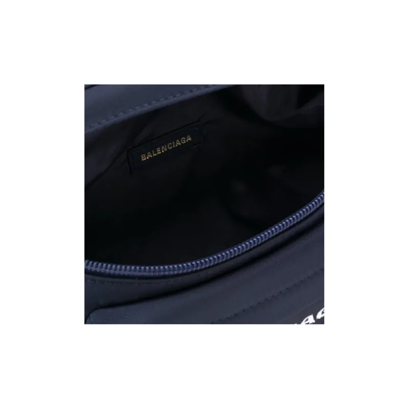 Balenciaga Canvas One Shoulder Crossbody Canvas Bag Fanny Pack Men's Navy Blue-3