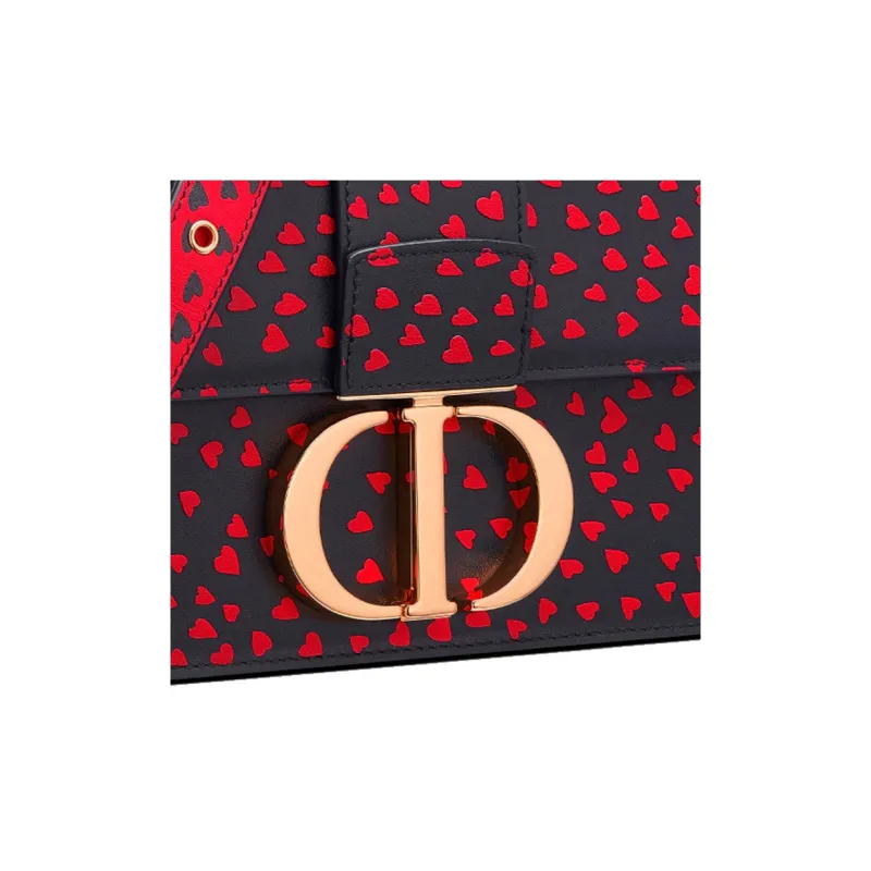 DIOR 30 Montaigne Cow Leather Crossbody Bag Women's Red-2