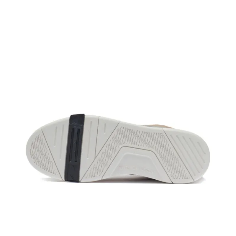 LiNing Wave Suprewave Mid Anti Slip Wear Resistant High Top Skateboard Shoes Women's White Black Gold-3