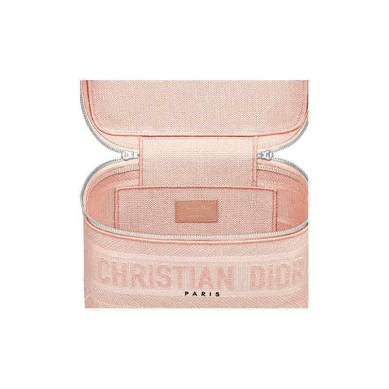 DIOR DiorTravel Canvas Toiletry Bag Travel Storage Bag Handbag Makeup Bag Women's Pink-3