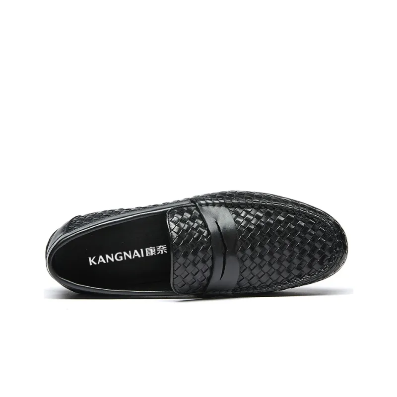 KANGNAI Men's Casual Shoes Men Low-Top Black-2