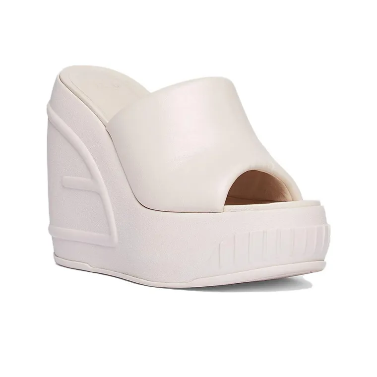 FENDI Embossed Oversized Ff Pattern Platform Slides Women's-2