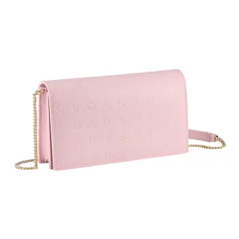 BVLGARI Calfskin Wallets Shoulder Bag Crossbody Bag Women's Pink