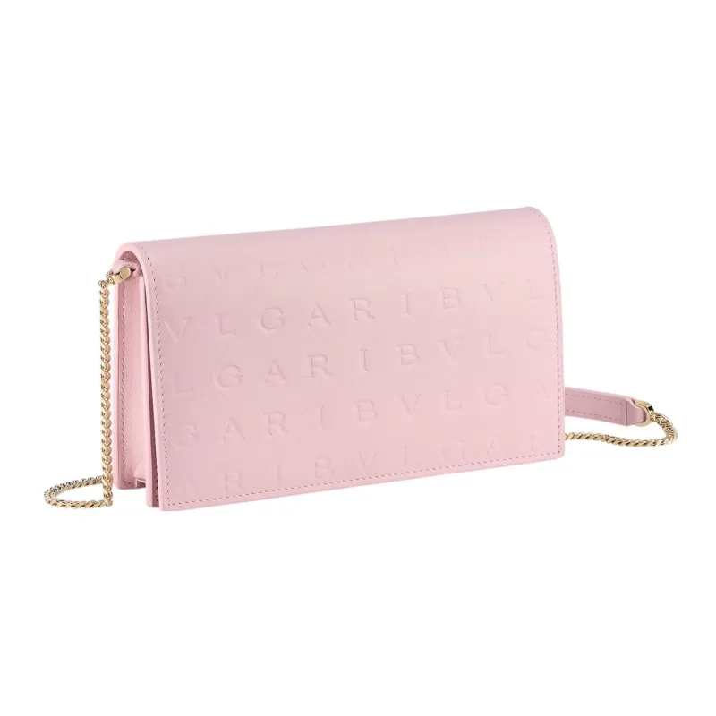 BVLGARI Calfskin Wallets Shoulder Bag Crossbody Bag Women's Pink-0