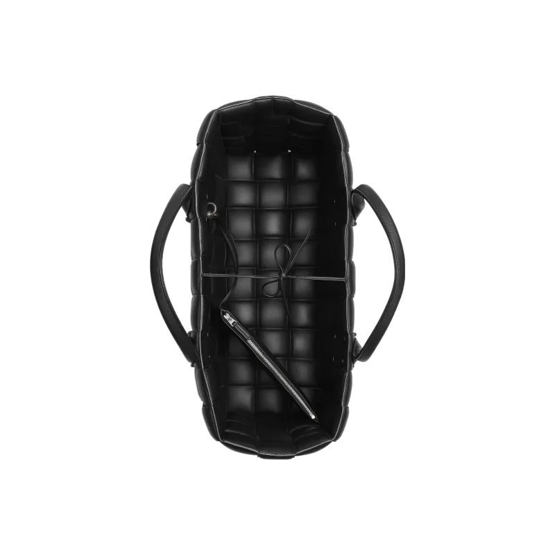 Bottega Veneta Lambskin Tote Bag Shopping Bag Handbag Large Size Women's Black-2