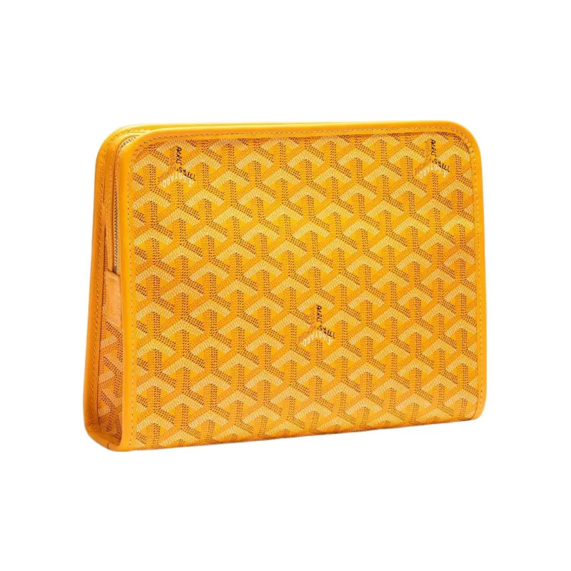 GOYARD JOUVENCE Canvas With Leather Travel Storage Bags Handheld Toiletry Bags Medium Size Unisex Yellow-1