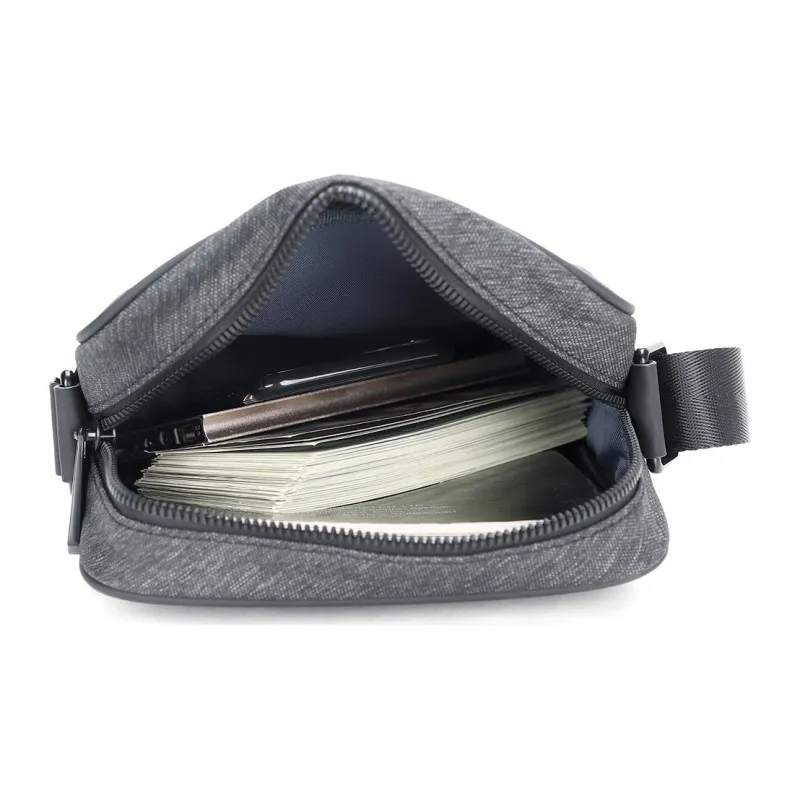 ELLE HOMME Fabric Crossbody Bag Regular Unisex Dark Gray-3