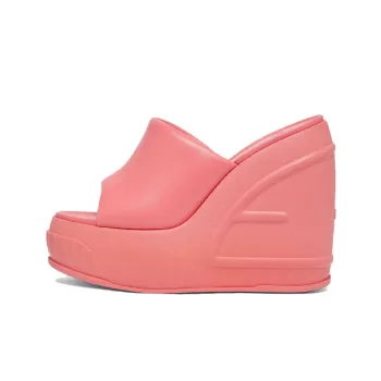FENDI Embossed Oversized Ff Pattern Platform Slides Women's