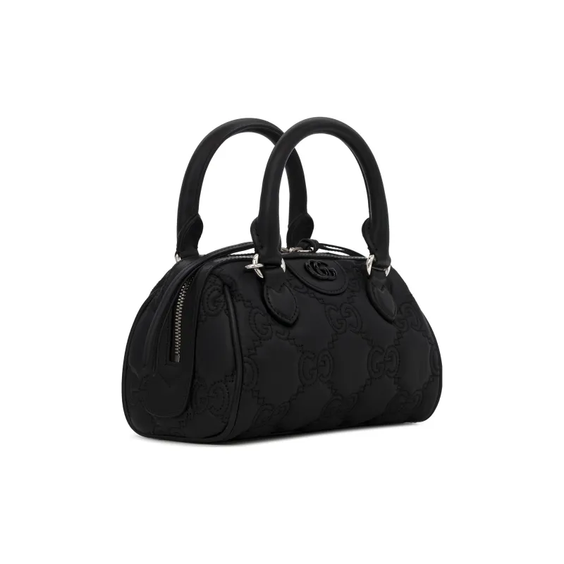 GUCCI GG Matelassé Leather Bowling Bag Handbag Shoulder Bag Crossbody Bag Mini Women's Black-2