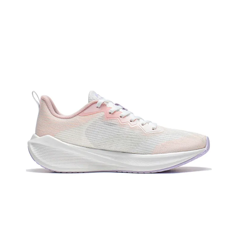 LiNing Wuyue Slip Resistant, Abrasion Resistant, Breathable Low Top Casual Running Shoes Women's White Pink-1