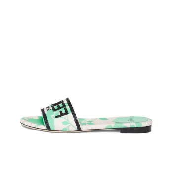 FENDI Signature Slide Slippers Women's Green
