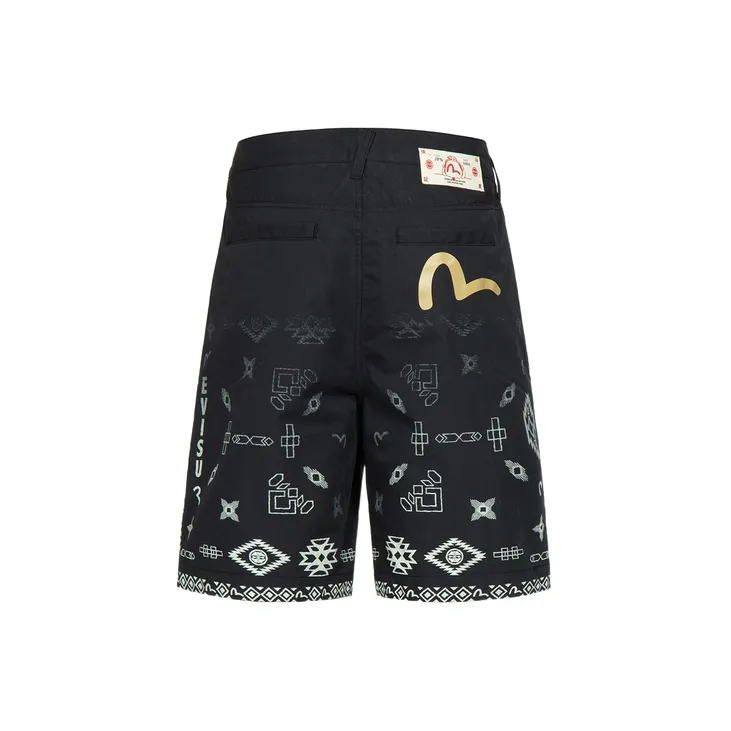 EVISU SS23 Casual Shorts Men's Black-1