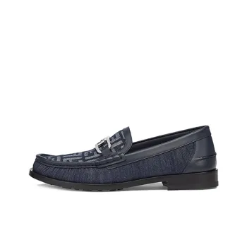 FENDI O'Lock Loafers Men Low Top Blue