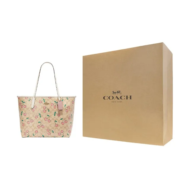 COACH City Artificial Leather Tote Bag Shopping Bag Shoulder Bag Handbag Large Size Women's Khaki-7