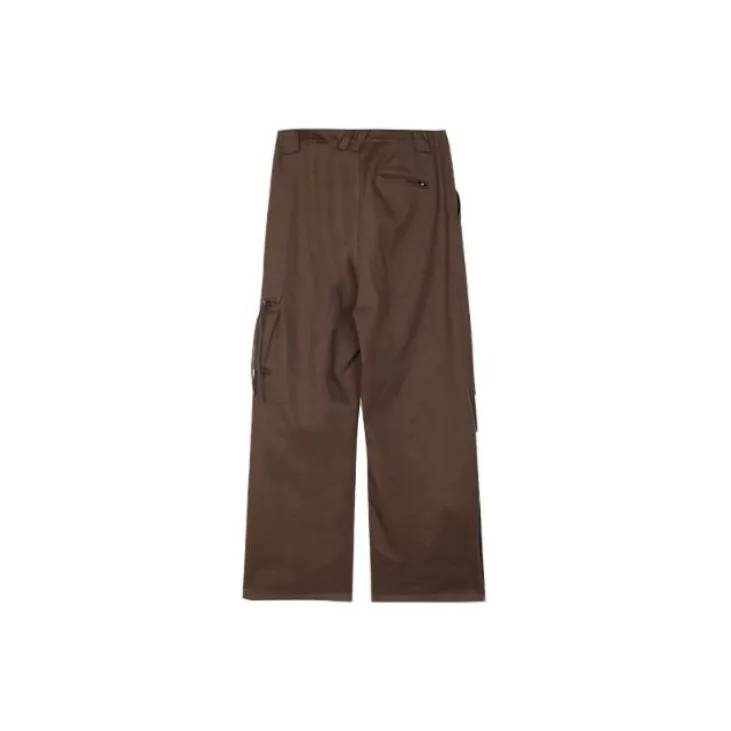 0-CROWORLD Cargo Pants Unisex Brown-1