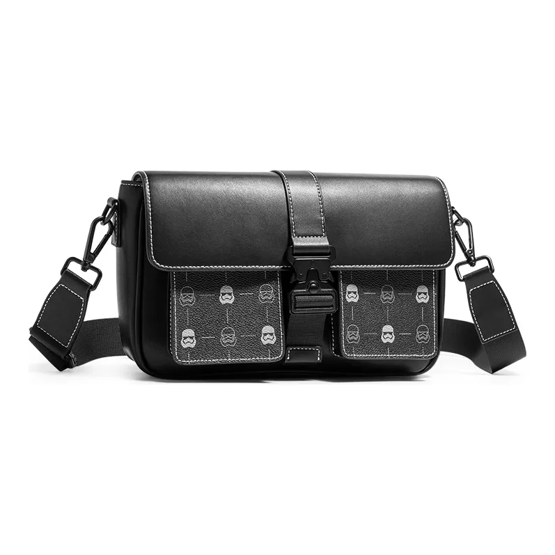 GUDI PVC With Microfiber Synthetic Leather Messenger Bag, Shoulder Bag Regular Men's Black-1