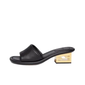 FENDI Ff Baguette Motif Wide Band Slides Women's