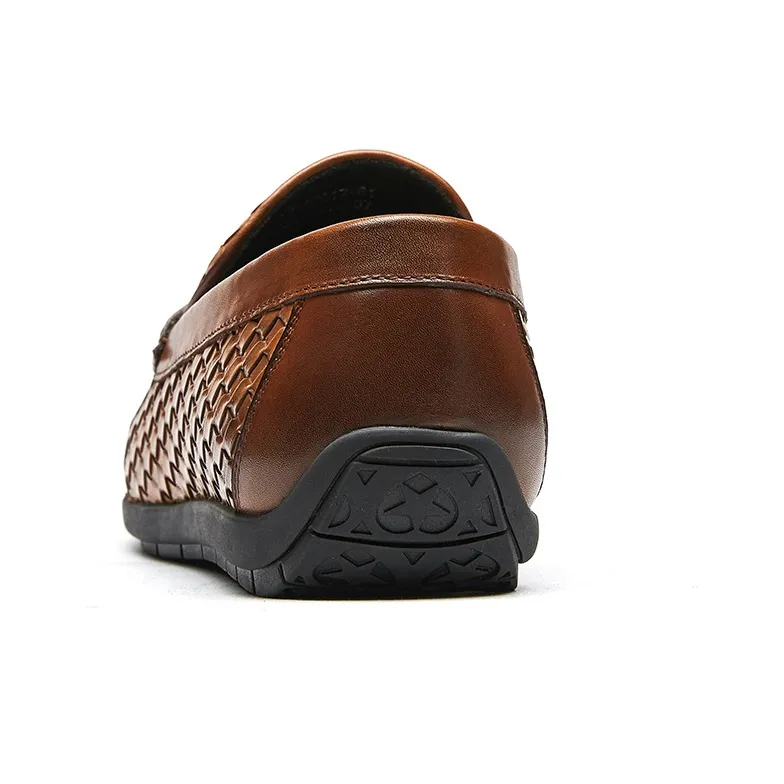 KANGNAI Men's Casual Shoes Men Low-Top Brown-3