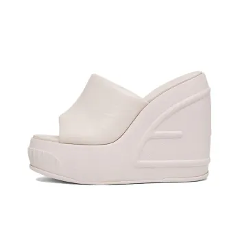 FENDI Embossed Oversized Ff Pattern Platform Slides Women's