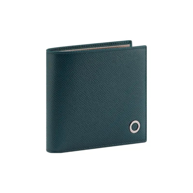 BVLGARI Calfskin Wallet Men's Dark Green-0