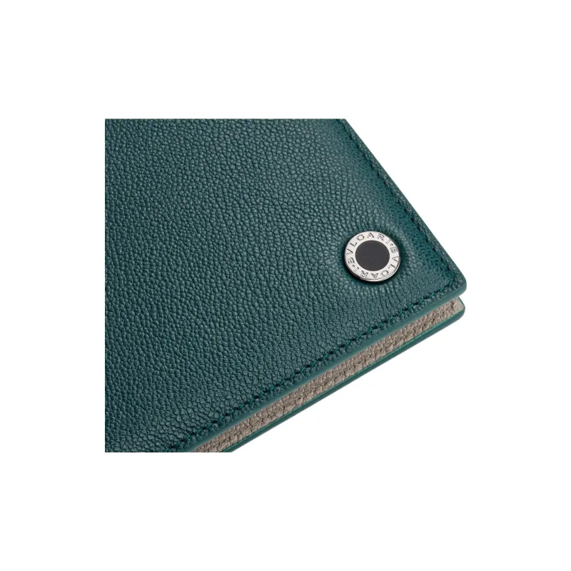BVLGARI Calfskin Wallet Men's Emerald Green-3