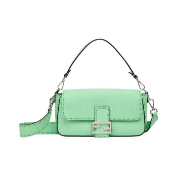 FENDI Baguette Calfskin Portable Crossbody Bag Shoulder Bag Women's Green