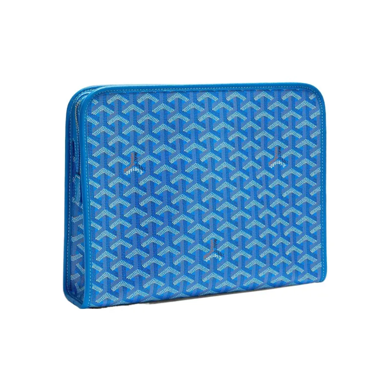 GOYARD JOUVENCE Calfskin Canvas Storage Bags Handheld Toiletry Bags Large Size Unisex Blue-1