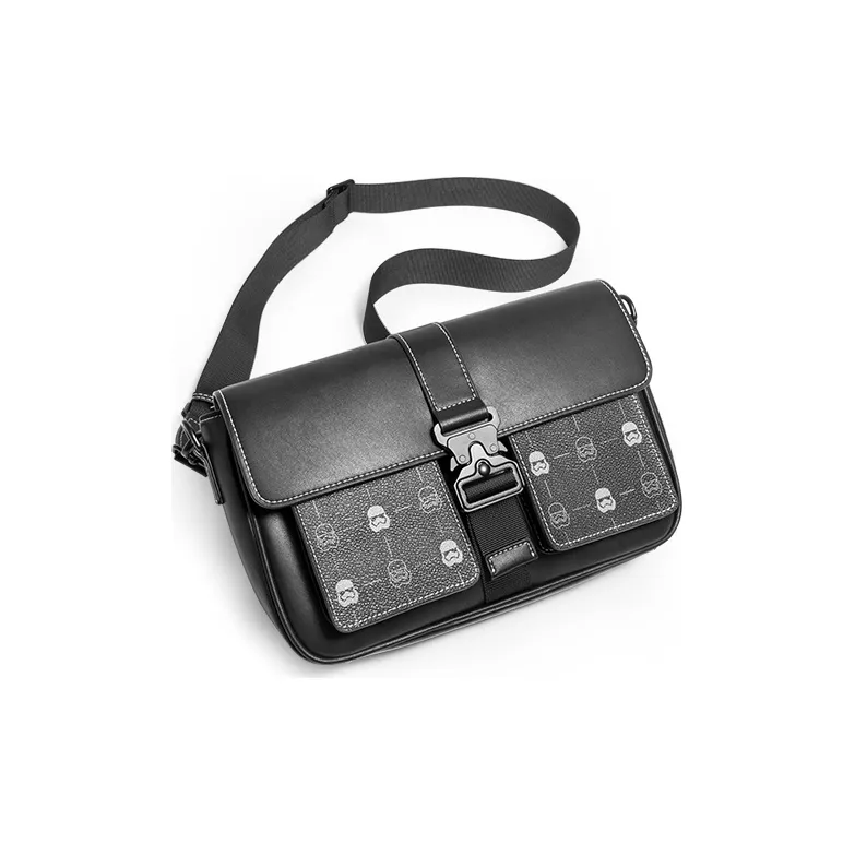 GUDI PVC With Microfiber Synthetic Leather Messenger Bag, Shoulder Bag Regular Men's Black-4