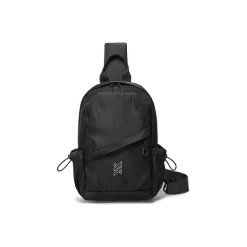 NOMK Oxford Work Bag Sling Bag Backpack Shoulder Bag Crossbody Bag Medium Size Unisex Black/Gray
