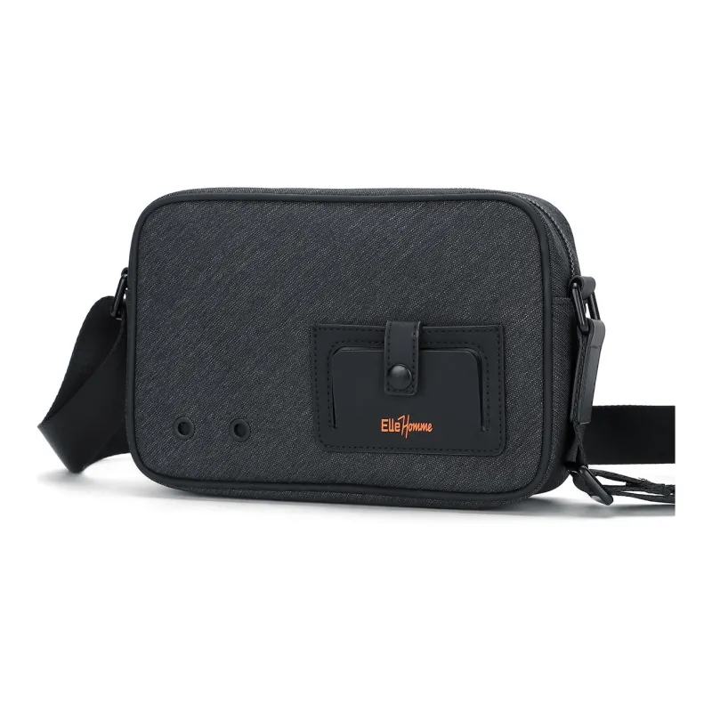 ELLE HOMME Fabric Crossbody Bag Regular Unisex Dark Gray-9