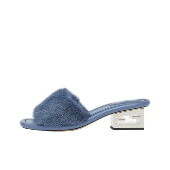 FENDI Baguette Slide Slippers Women's Blue