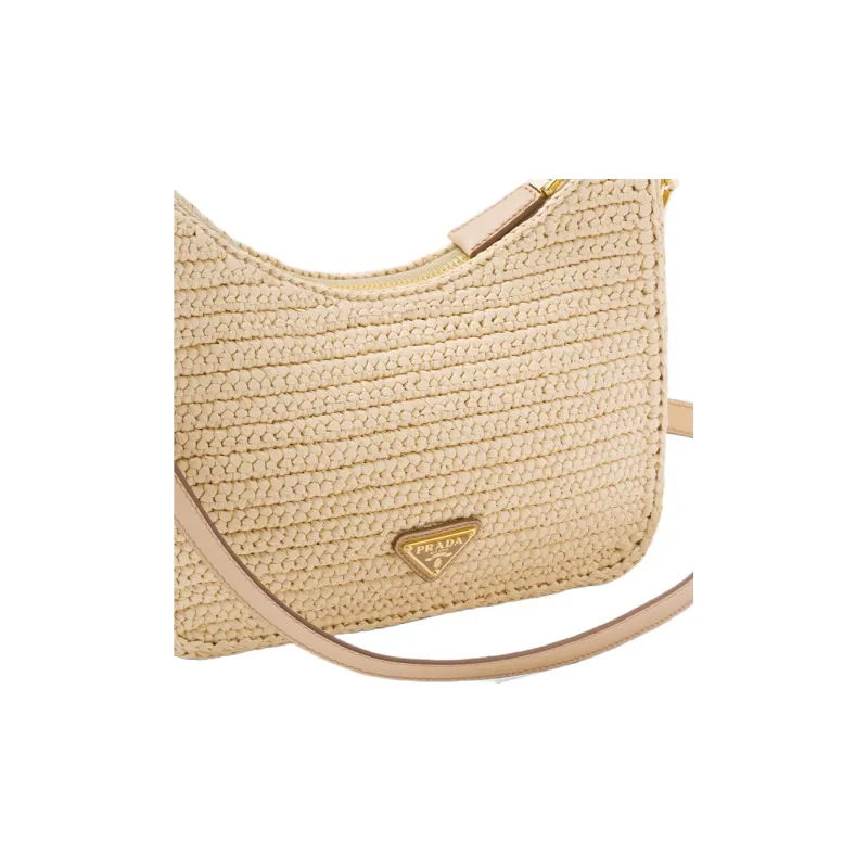PRADA Re Edition Straw And Wicker Shoulder Bag Women's Tan/Natural-5
