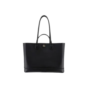 GUCCI Ophidia Leather Tote Bag Shopping Bag Handbag Medium Size Women's Black