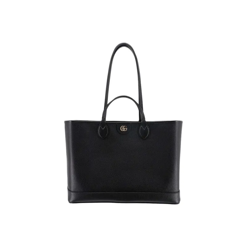 GUCCI Ophidia Leather Tote Bag Shopping Bag Handbag Medium Size Women's Black-0