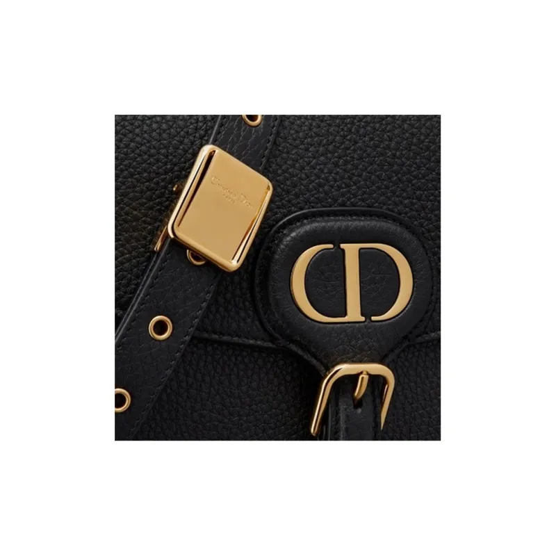 DIOR Cow Leather Shoulder Bag, Crossbody Bag Medium Size Women's Black-5