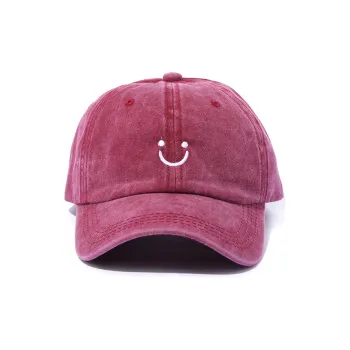 Clect Baseball Caps Women's Distressed Smiley Face Baseball Cap