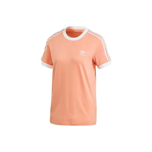 Adidas Originals Shamrock Retro Stripes T-Shirts Women's Orange