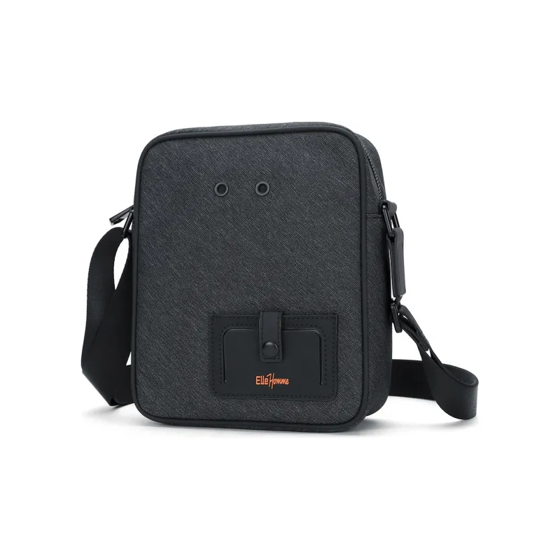 ELLE HOMME Fabric Crossbody Bag Regular Unisex Dark Gray-2