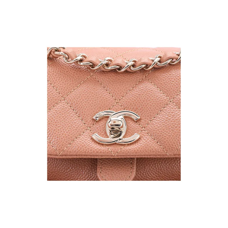 CHANEL 23P Spring And Summer Duma Grain Embossed Caviar Cow Leather Backpack Trumpets Women's Milk Tea/Caramel-5