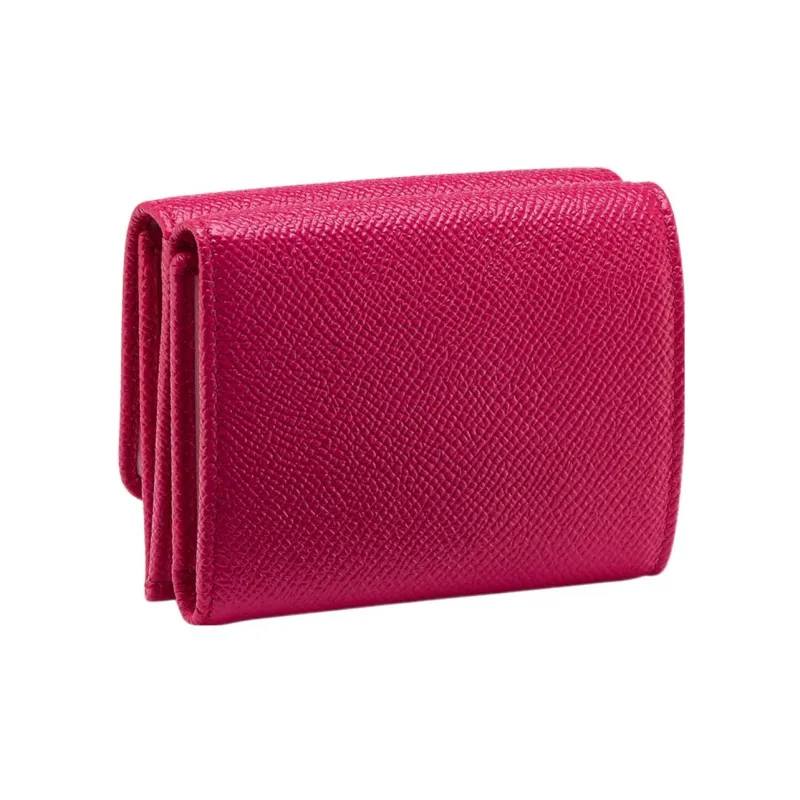BVLGARI Calfskin Wallet Small Size Women's Fuchsia-1