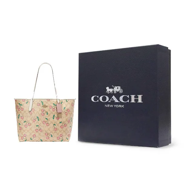 COACH City Artificial Leather Tote Bag Shopping Bag Shoulder Bag Handbag Large Size Women's Khaki-5