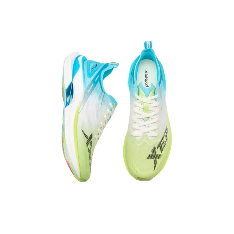 XTEP To Light 7.0 PRO Anti Slip And Wear Resistant Breathable Low Top Running Shoes Men's Green Blue-2