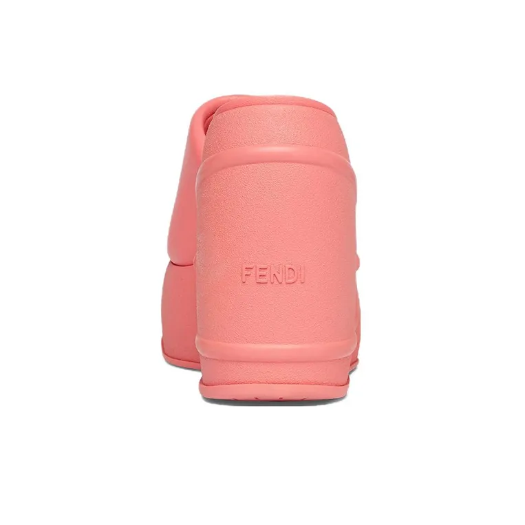 FENDI Embossed Oversized Ff Pattern Platform Slides Women's-4