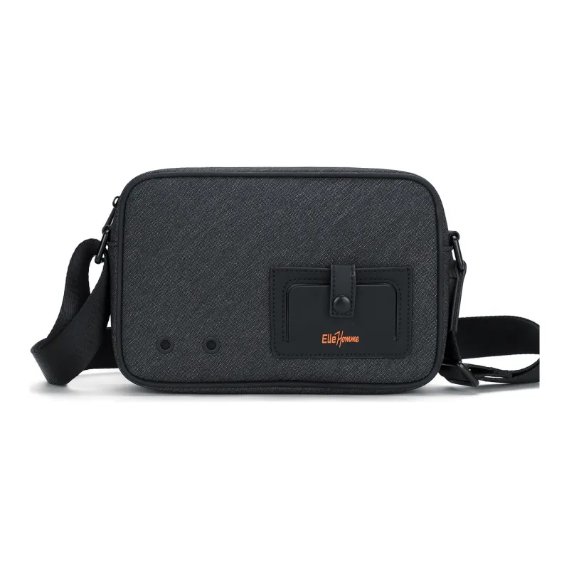 ELLE HOMME Fabric Crossbody Bag Regular Unisex Dark Gray-7