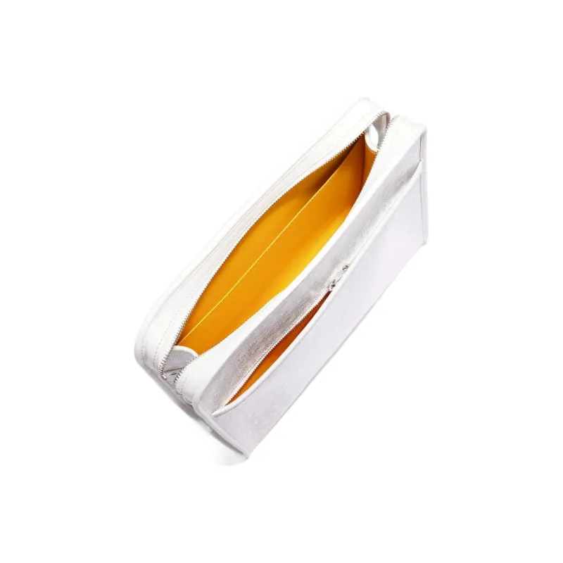 GOYARD JOUVENCE Calfskin Canvas Storage Bags Handheld Toiletry Bags Large Size Unisex White-1