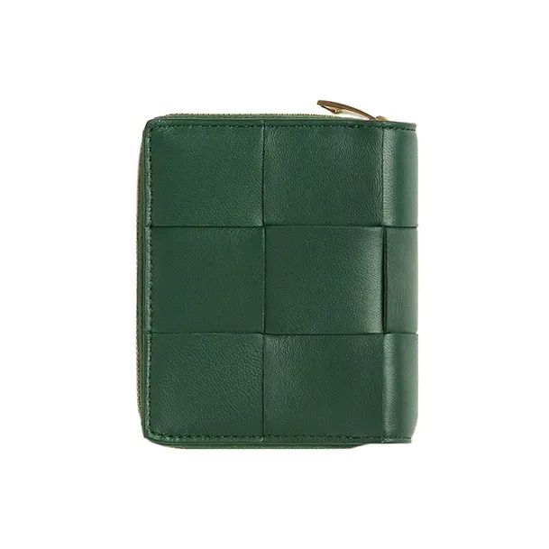 Bottega Veneta Lambskin With Calfskin Wallet Trumpets Women's Dark Green-1