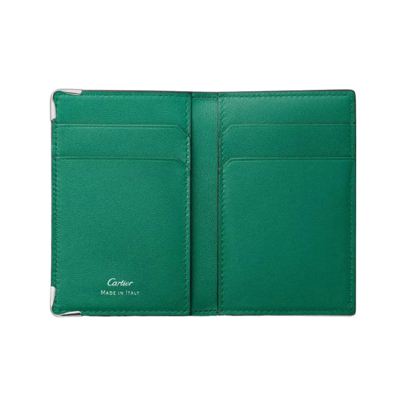 CARTIER Must De Cartier Calfskin Card Holder Women's Sand Gold Stone Color-2