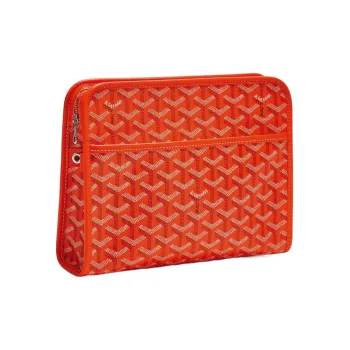 GOYARD JOUVENCE Canvas With Leather Travel Storage Bags Handheld Toiletry Bags Medium Size Unisex Orange