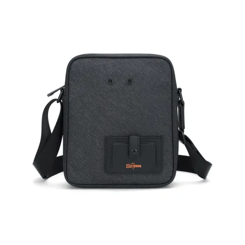 ELLE HOMME Fabric Crossbody Bag Regular Unisex Dark Gray